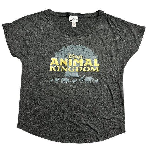 Disney Parks Animal Kingdom Graphic T Shirt Womens Medium Gray Souvenir Tee - Picture 1 of 6